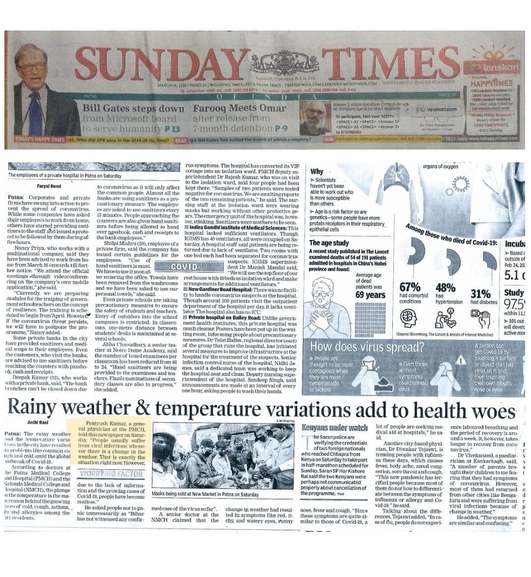 Rainy weather and health concerns - Sunday Times of India