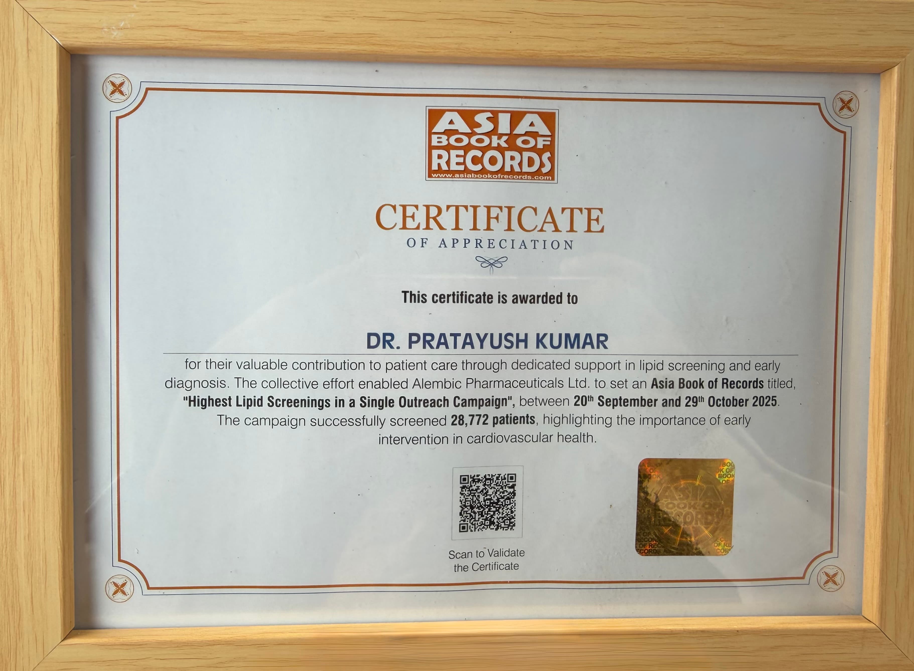 Asia Book of Records: Lipid Screening Campaign - Asia Book of Records